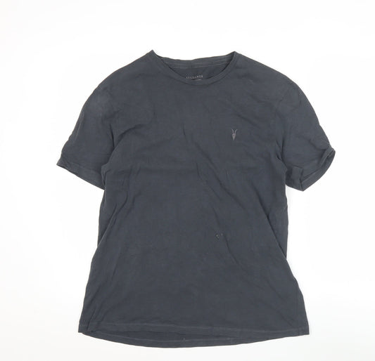 AllSaints Men’s Black Crew Neck Cotton Jersey T-Shirt Size L