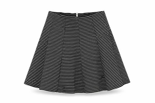 Topshop Petite Black White Striped A-Line Skirt Women’s UK 10