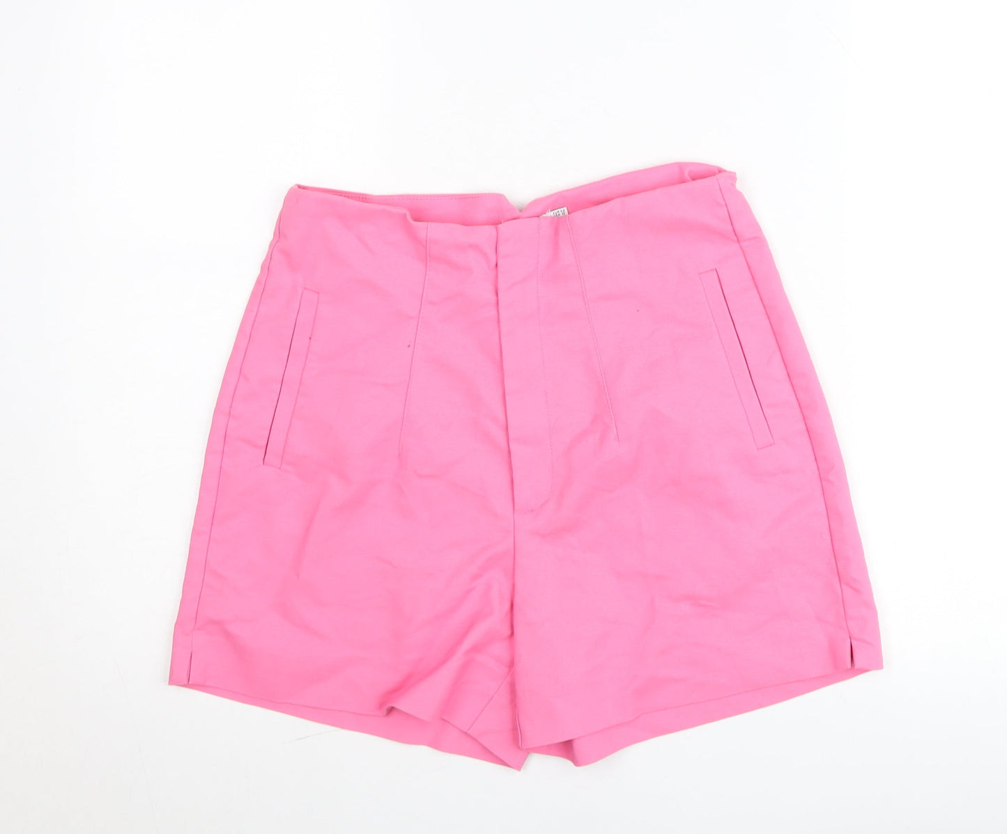 Stradivarius Women Pink Chino Shorts Size 14 High Waist