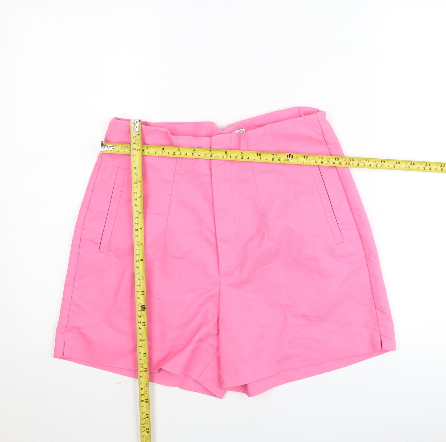 Stradivarius Women Pink Chino Shorts Size 14 High Waist