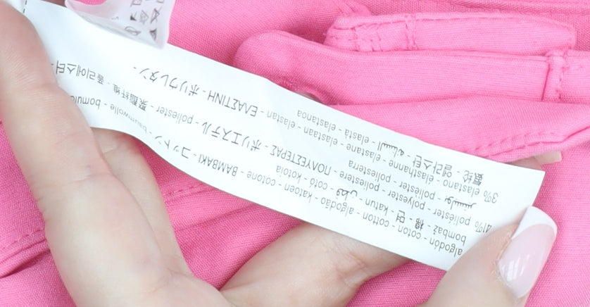Stradivarius Women Pink Chino Shorts Size 14 High Waist