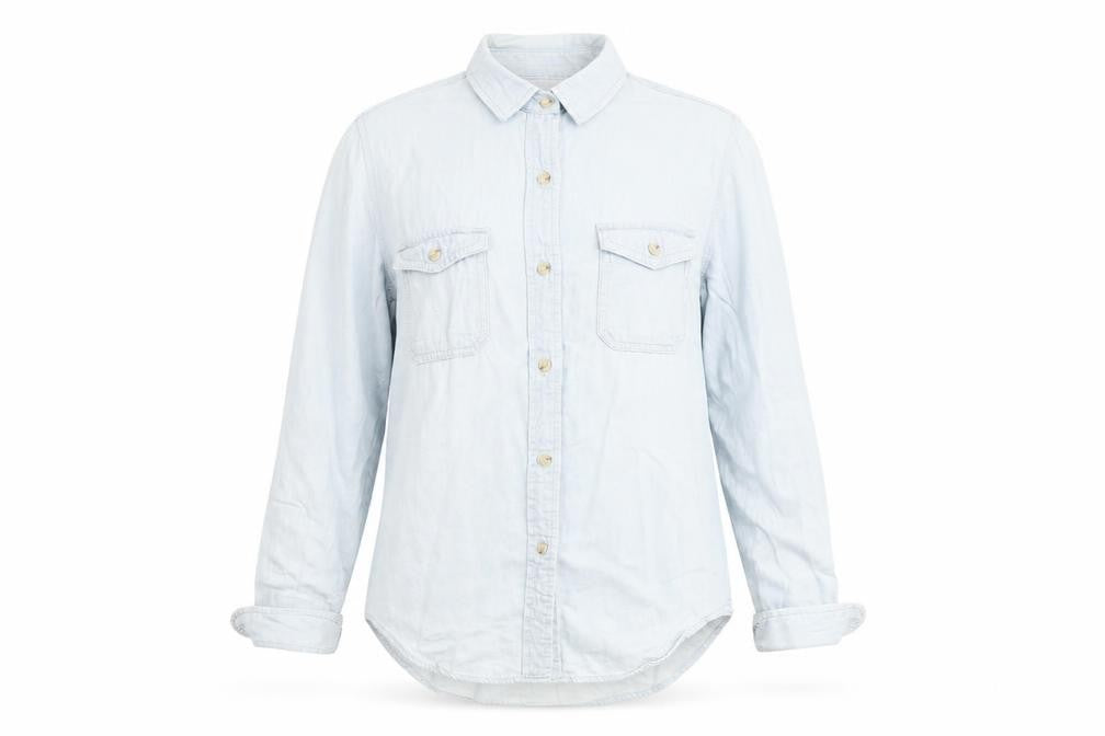 Universal Thread Women's Blue Denim Button-Up Shirt Size M
