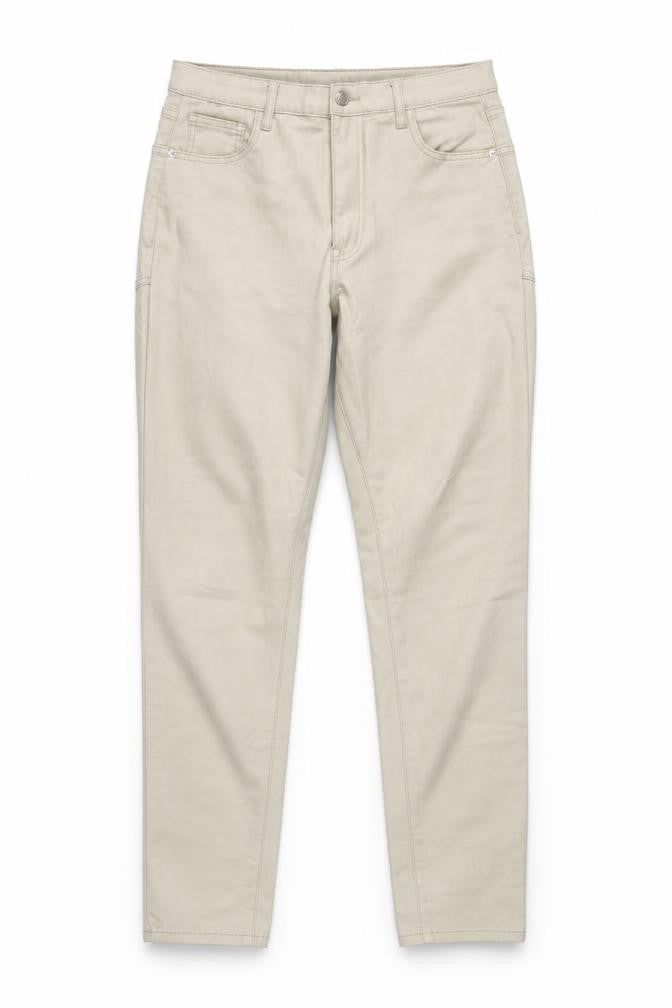 PrettyLittleThing Women Beige Chino Trousers Size 12 Regular Viscose Blend