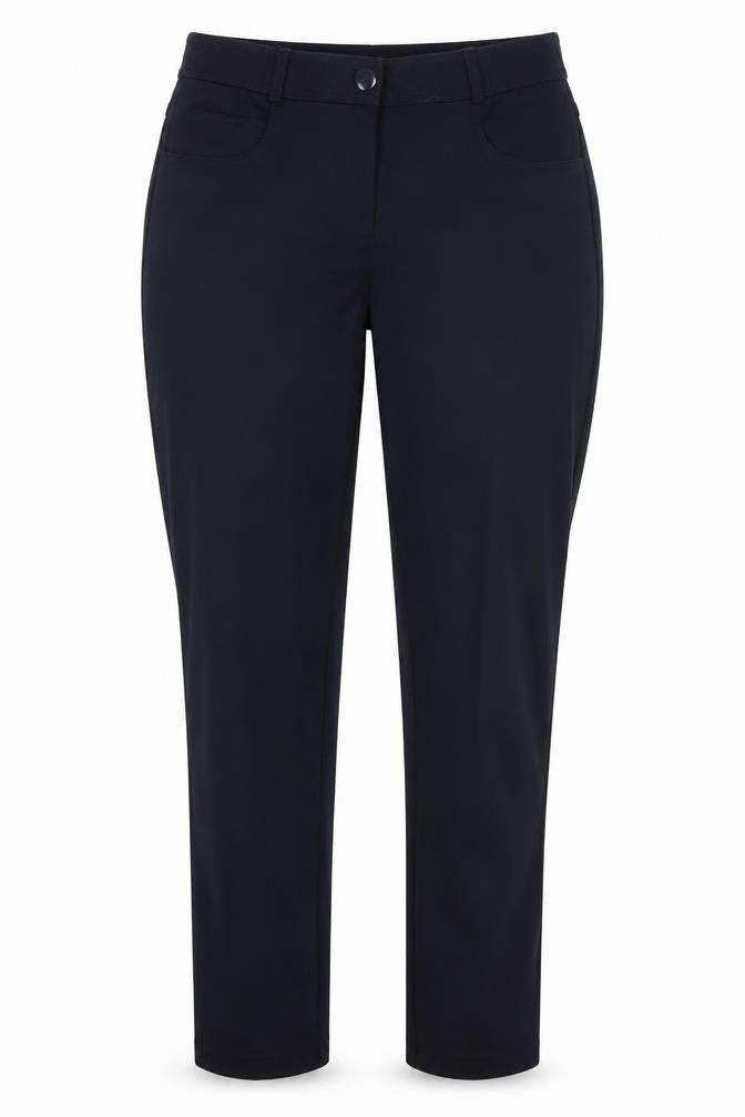 Dunnes Womens Navy Size 12 Straight Leg Stretch Work Trousers