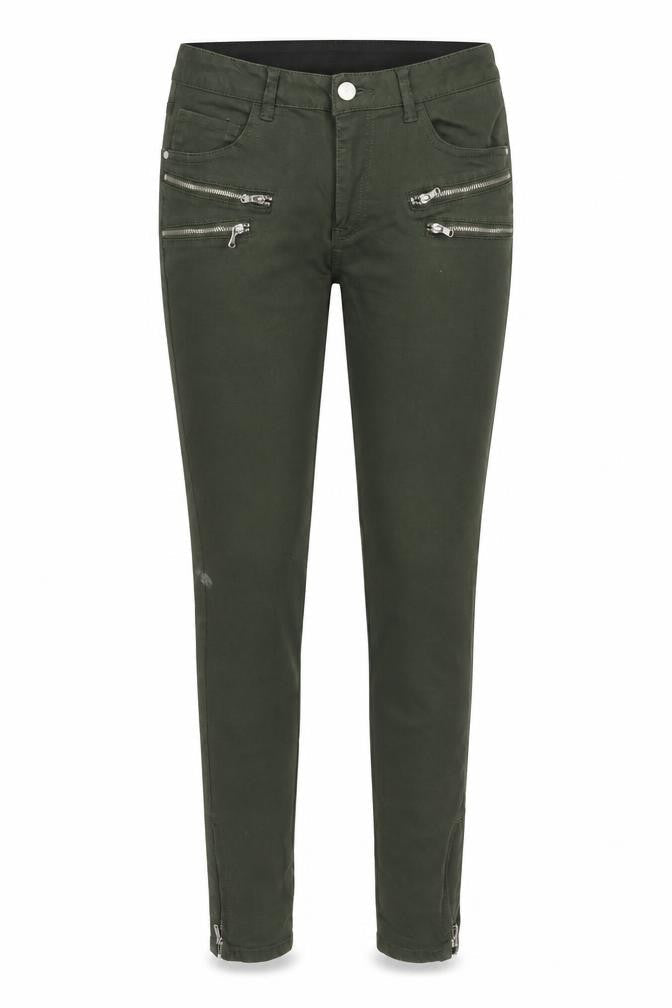 Freequent Women's Green Skinny Zip Jeggings Size M