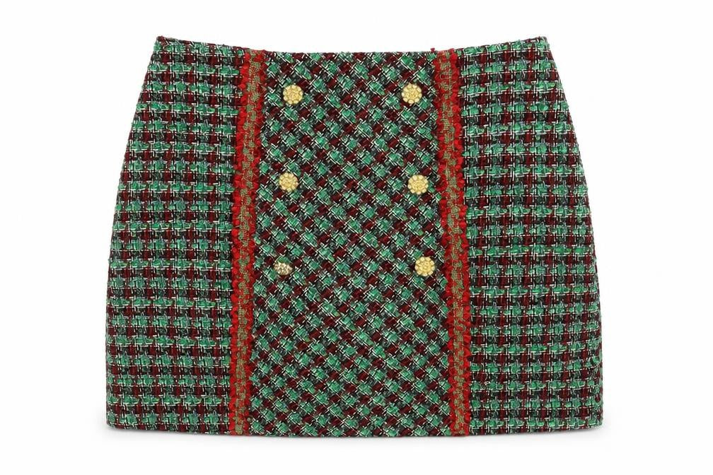 Savida Women's Multicoloured Tweed Short Pencil Skirt Size S