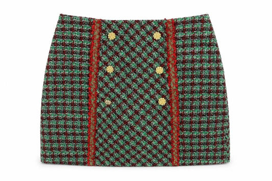 Savida Women's Multicoloured Tweed Short Pencil Skirt Size S
