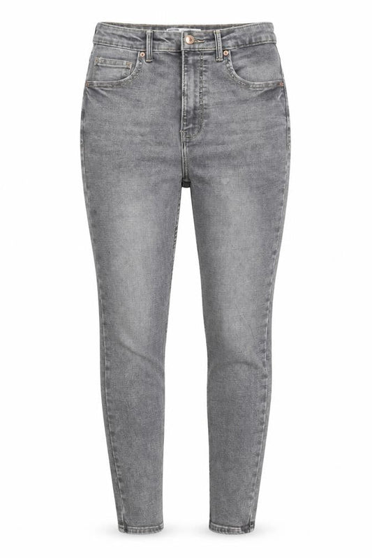Bershka Women's Grey Super High Waist Skinny Jeans Size 8 Slim Fit