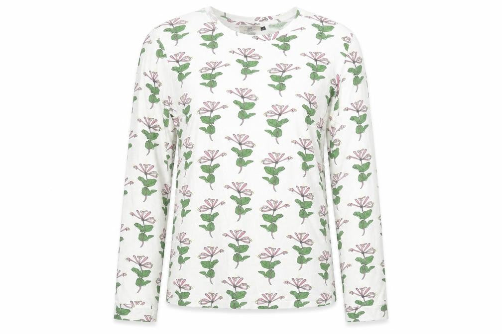 Their Nibs Womens White Floral Cotton Long Sleeve T-Shirt Size L