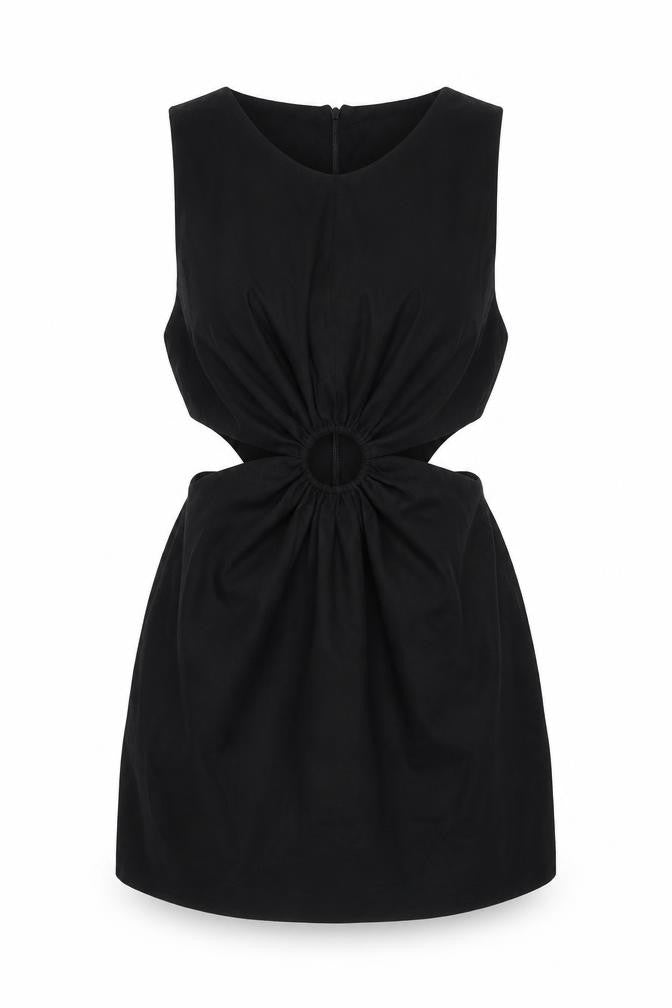 Zara Women Black M Strapless Mini Cut Out Dress