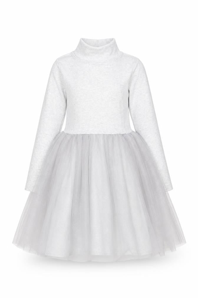 Leigh Tucker Willow Teens Grey A-Line Party Dress Size 6 Long Sleeve