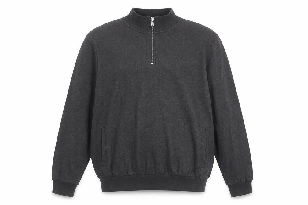 Latice Men's Grey XL 1/2 Zip Mock Neck Fleece Sweatshirt