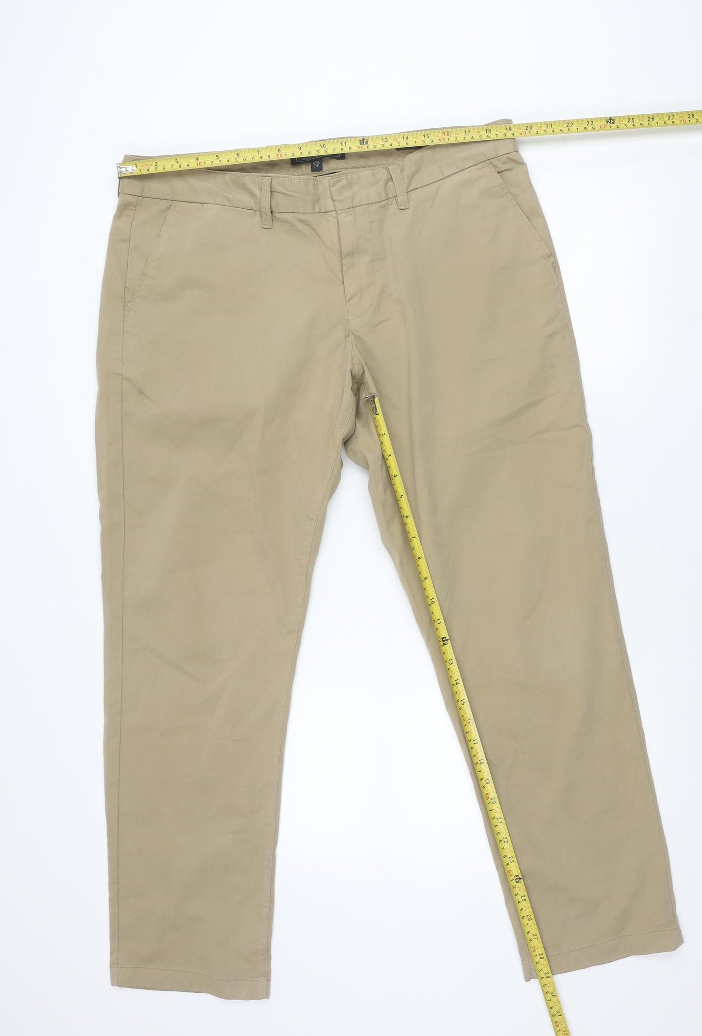 Paul Costelloe Living Men’s Beige Chino Trousers 38W 31L Tailored Fit