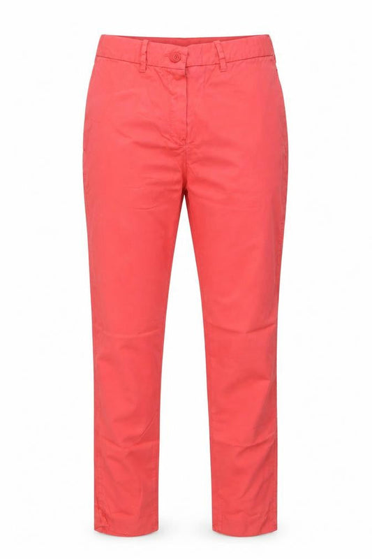 Front view of Lacoste Women’s Coral Chino Trousers UK 8 Cotton Straight Leg