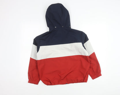 Back view of Zara boys’ multicoloured 9-10 years hooded windbreaker jacket