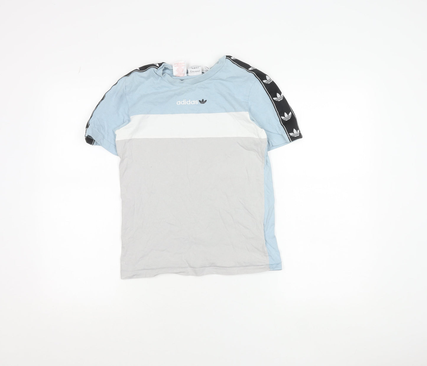 Adidas Boys Blue Colourblock Logo Short Sleeve T-Shirt 11-12 Years