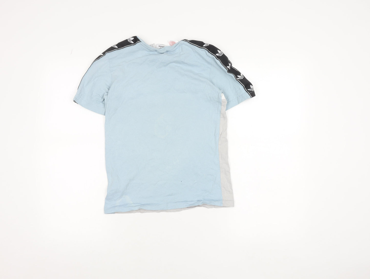 Adidas Boys Blue Colourblock Logo Short Sleeve T-Shirt 11-12 Years