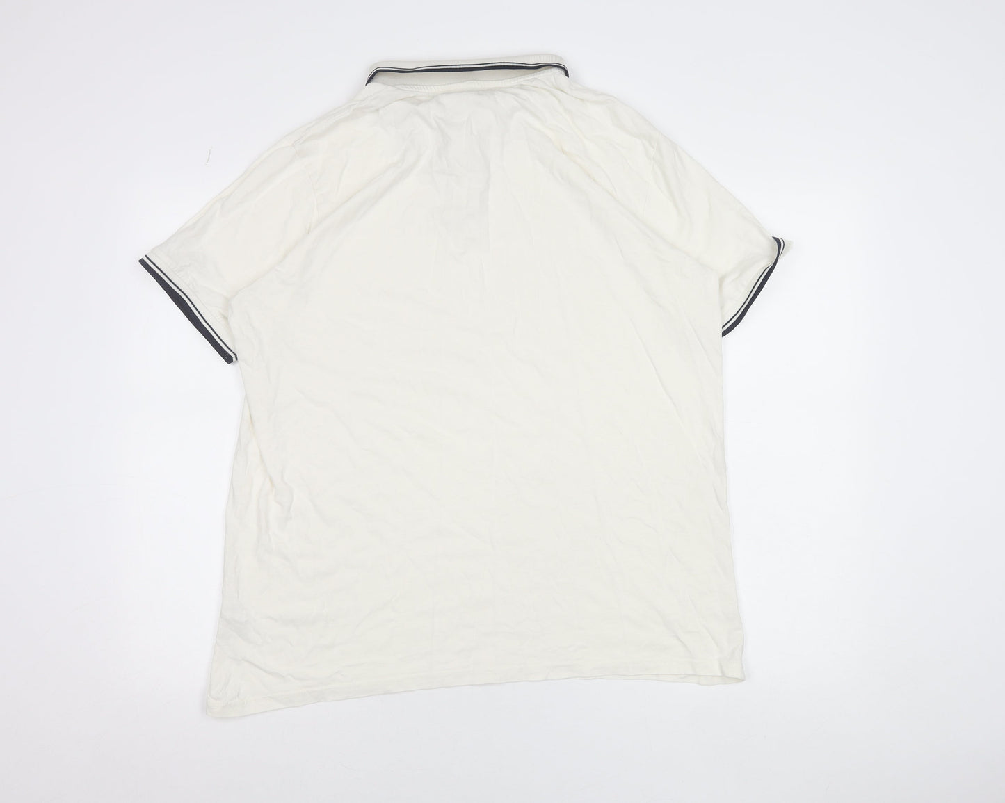 Dunnes Stores Men's White Slim Fit Cotton Polo Shirt XL