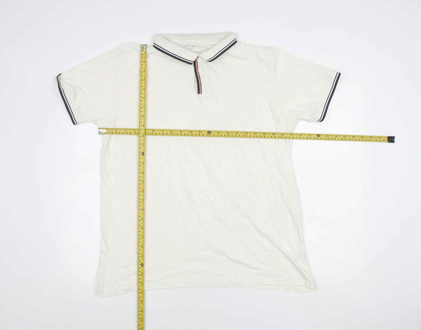 Dunnes Stores Men's White Slim Fit Cotton Polo Shirt XL