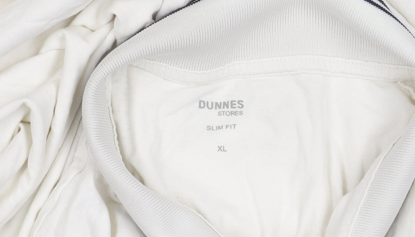 Dunnes Stores Men's White Slim Fit Cotton Polo Shirt XL