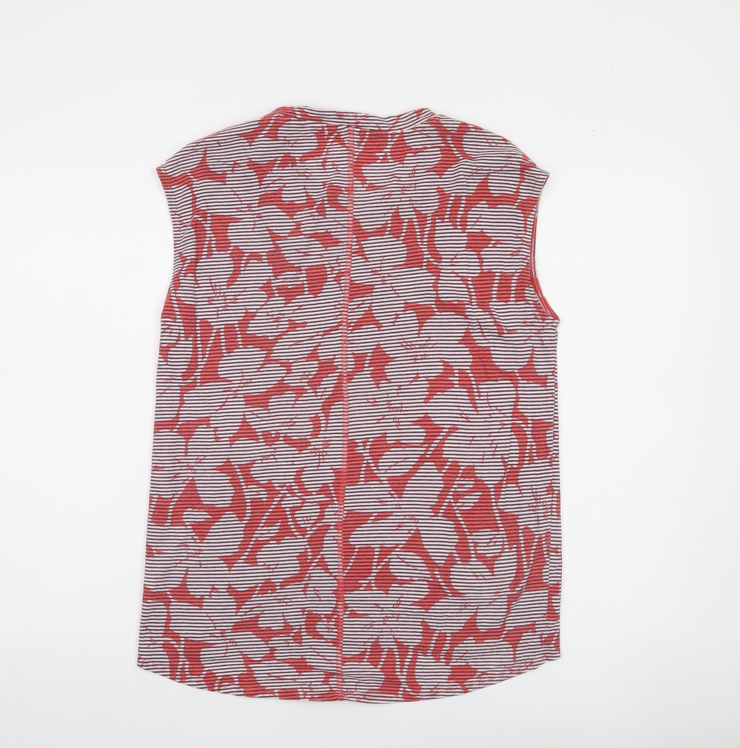 Gap Women Red Floral Striped Sleeveless Tank Top M