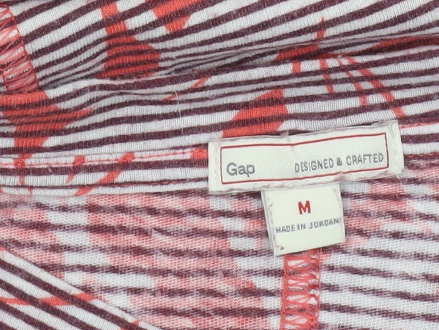 Gap Women Red Floral Striped Sleeveless Tank Top M