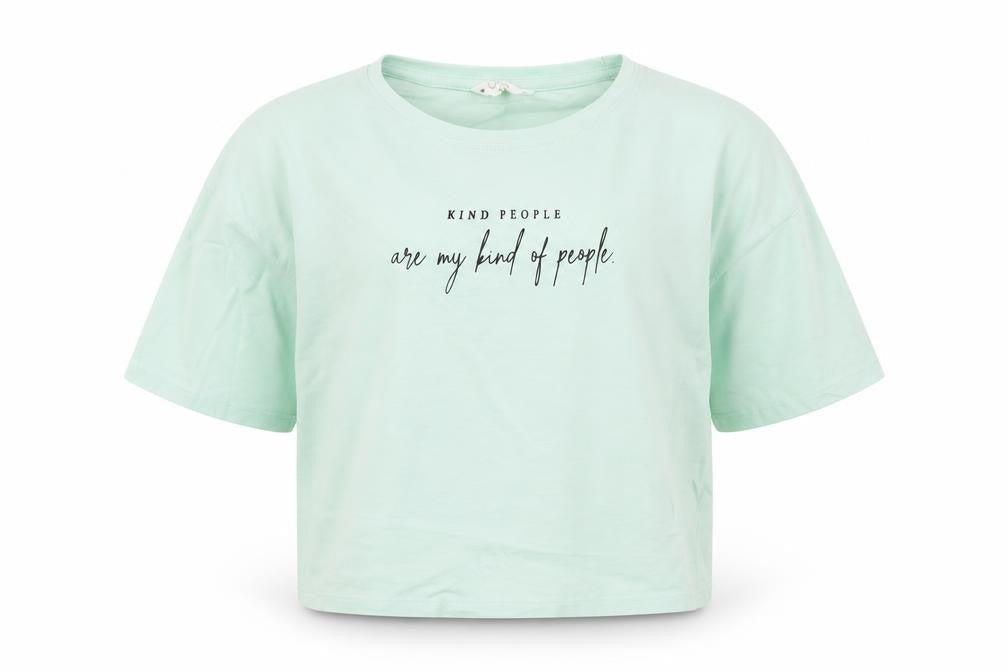 Candy Couture Girls Green Cropped Graphic T-Shirt 10 Years