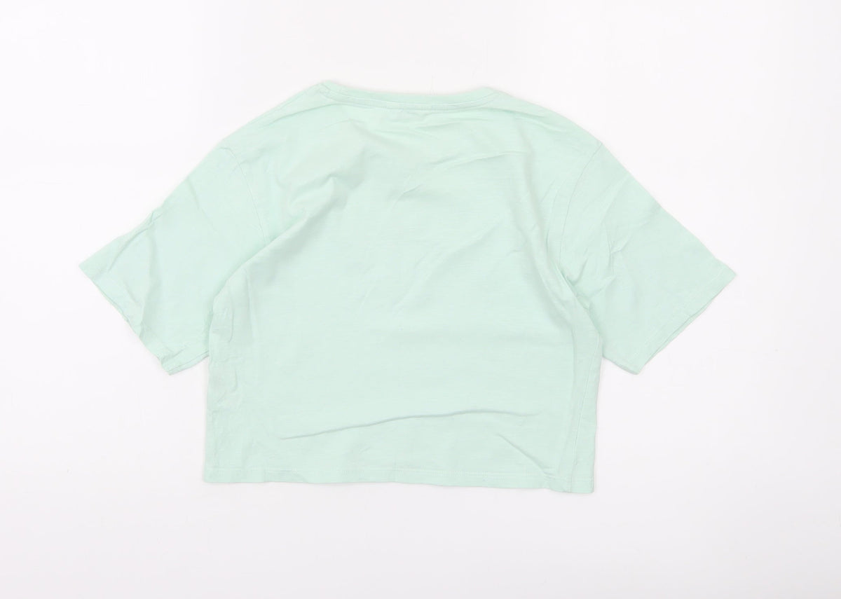 Candy Couture Girls Green Cropped Graphic T-Shirt 10 Years