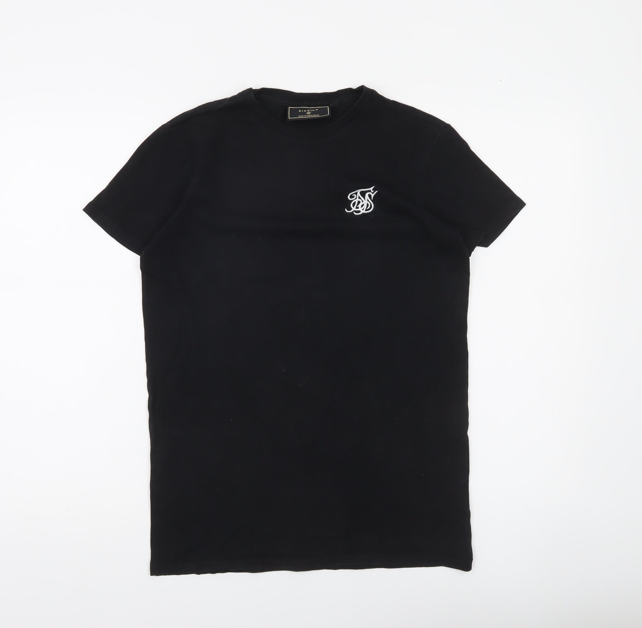 SikSilk Men's Black XS Slim Fit Stretch Jersey T-Shirt