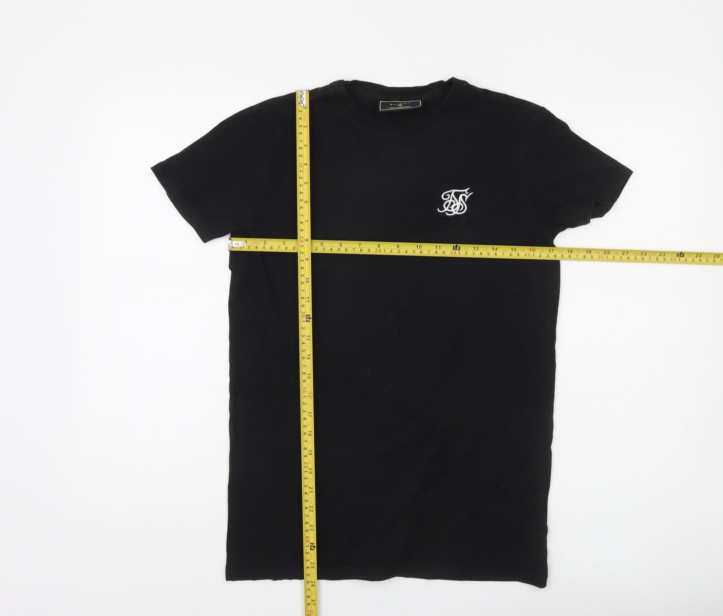 SikSilk Men's Black XS Slim Fit Stretch Jersey T-Shirt