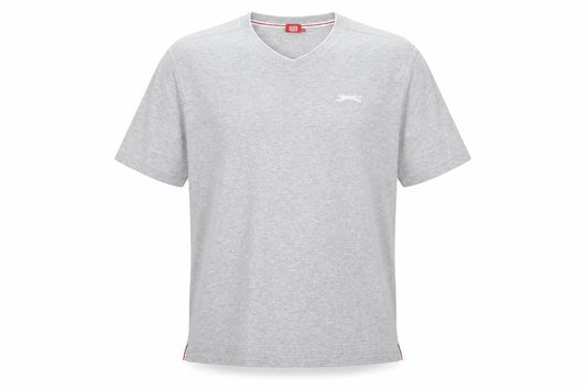 Slazenger Men's Grey V-Neck Short Sleeve T-Shirt L Classic Fit