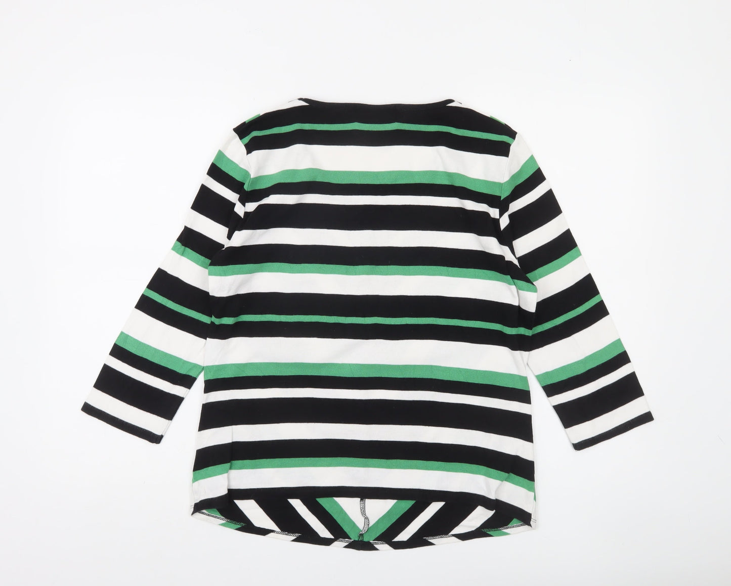 Viyella Women’s Multicoloured Stripe Cotton Jersey Top L