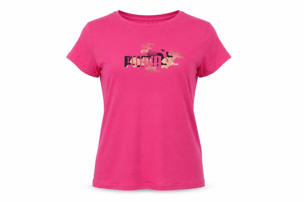 Puma Women's Pink Short Sleeve Crew Neck T-Shirt UK 16