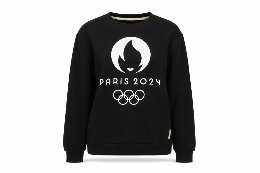 Paris 2024 Olympics Black Sweatshirt Women’s M Cotton Blend Pullover
