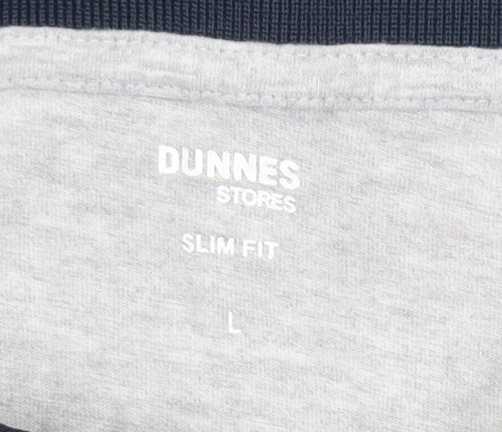 Dunnes Stores Men's Grey Slim Fit Cotton Polo Shirt Size L