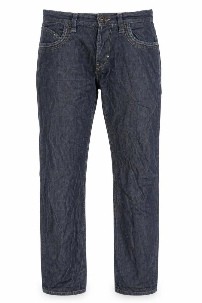 River Island Men's Blue 30W 30L Straight Denim Jeans