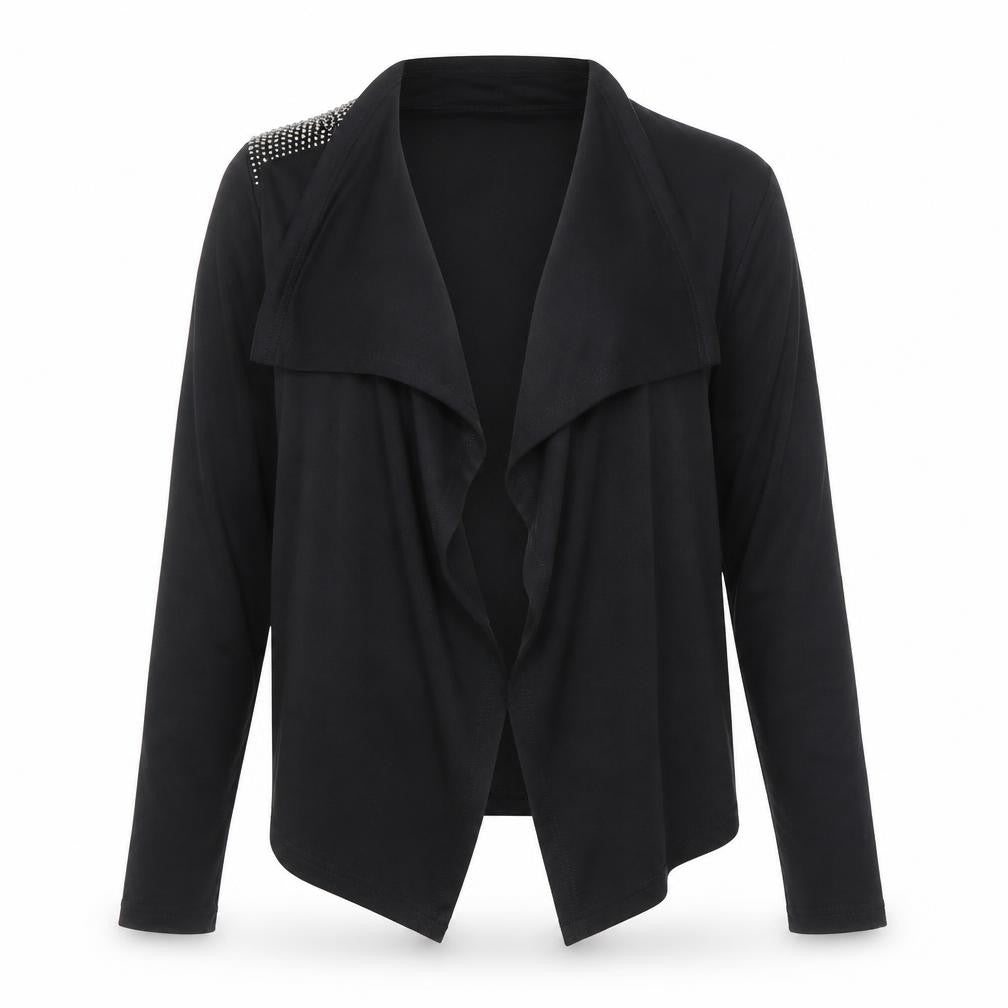 Vero Moda Womens Black Studded Shoulder Open Cardigan XS
