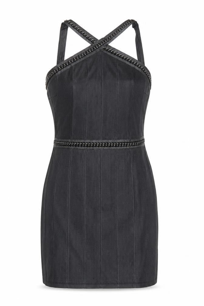 Topshop Women's Black Bodycon Short Dress Size 10 Sleeveless V-Neck Party
