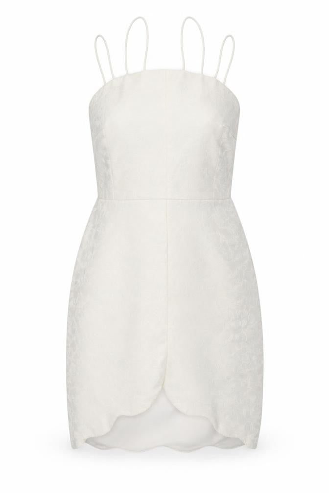 Topshop Women Ivory Size 12 Slip Dress Strappy Short Zip