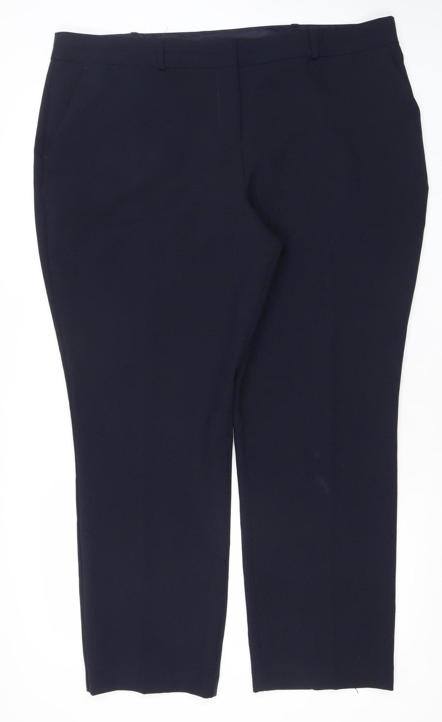 Dunnes Women’s Navy Blue Polyester Trousers Size 20 Classic Fit