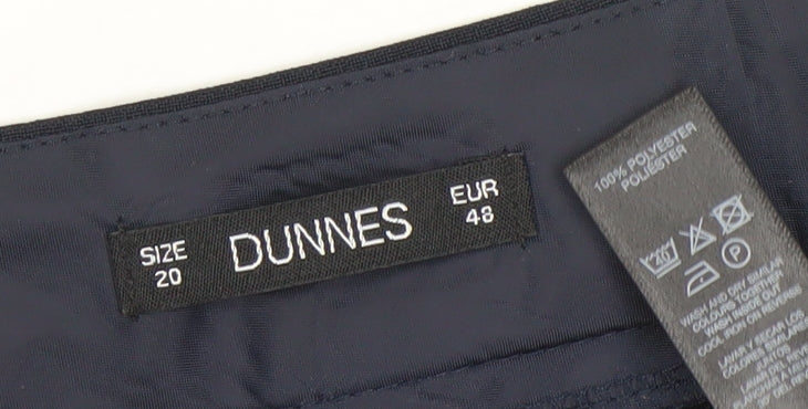 Dunnes Women’s Navy Blue Polyester Trousers Size 20 Classic Fit