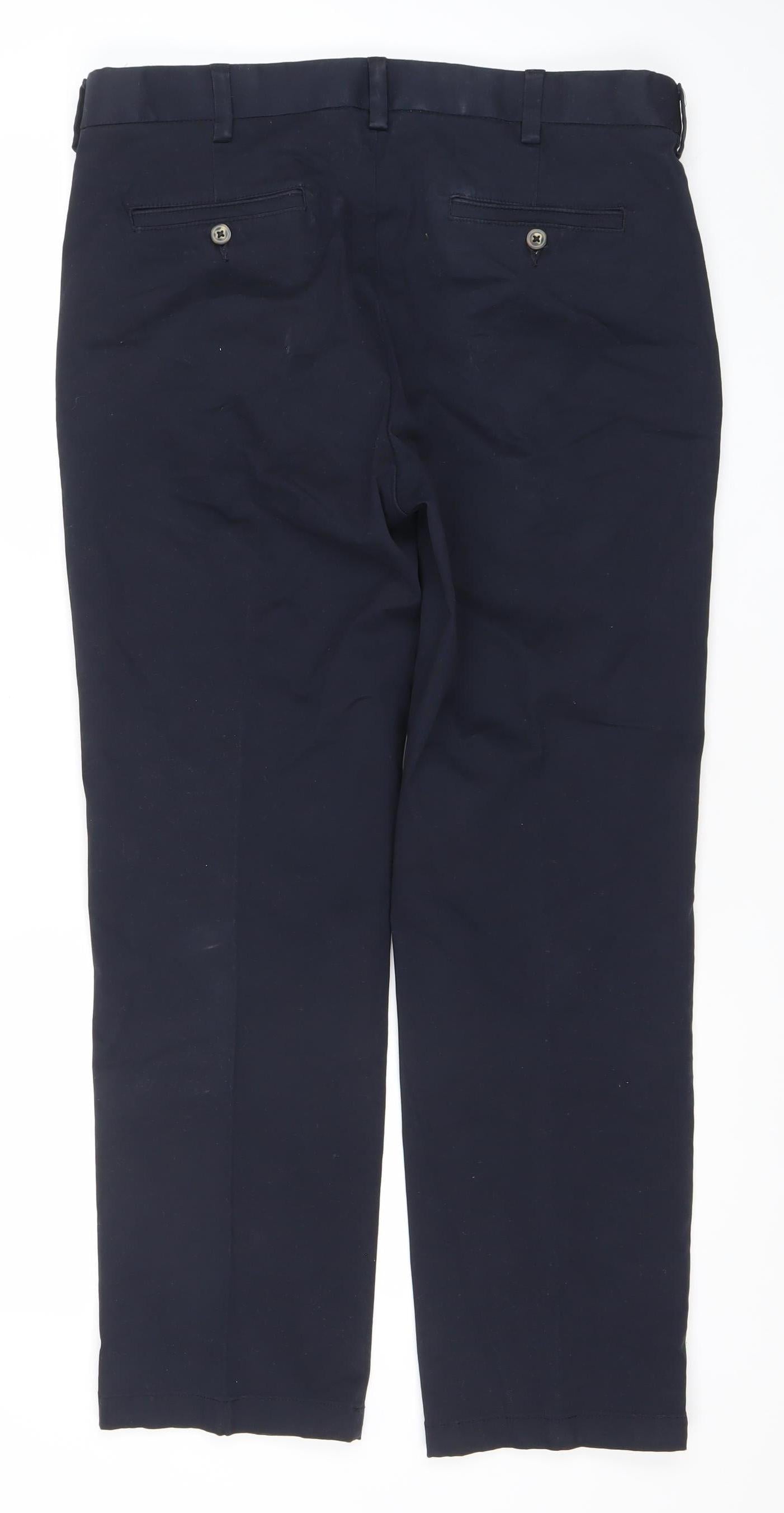 Dunnes Stores Men's Blue 34R Chino Trousers Cotton Blend