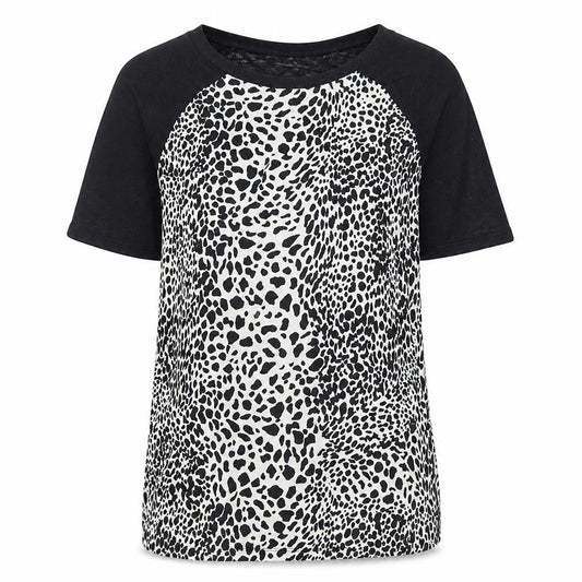 Zara Women’s Black Animal Print Linen T-Shirt Size 12