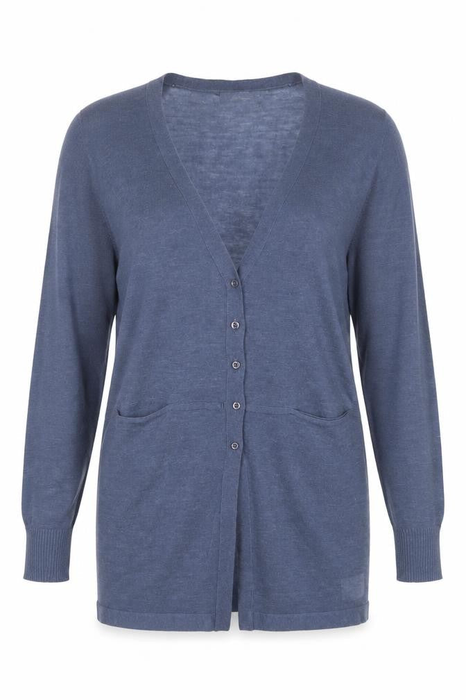 Rage Women’s Blue V-Neck Long Sleeve Button Cardigan Size M