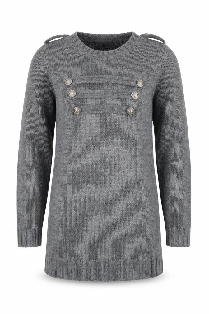St Bernard Grey Knit Long Sleeve Women's Pullover Jumper Size 10
