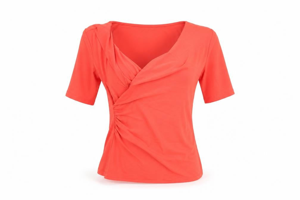 Jasper Conran Women’s Red Wrap Blouse Size 10 Short Sleeve