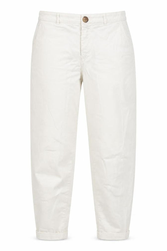 ZARA Women Ivory Tapered Cotton Stretch Jeans Size 8 Regular