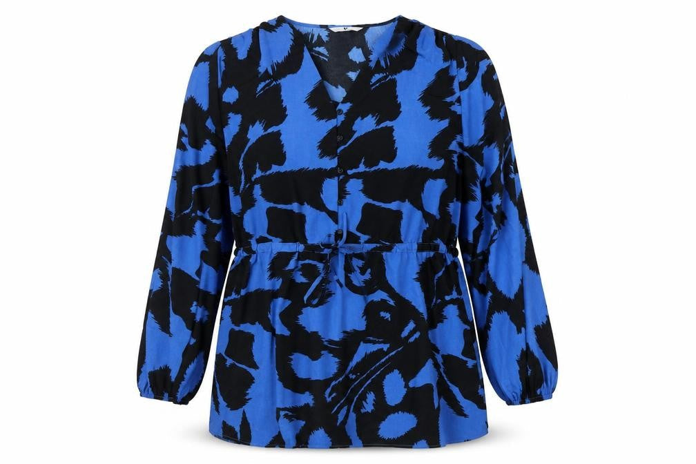 Very Women's Blue Animal Print Tunic Blouse Size 12