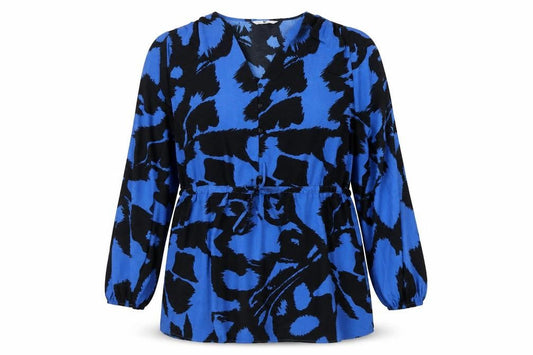 Very Women's Blue Animal Print Tunic Blouse Size 12