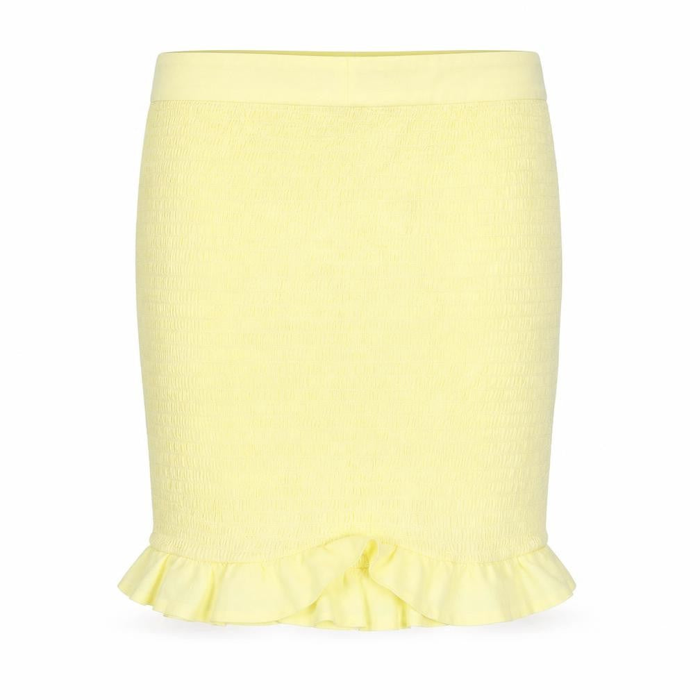 Oh Polly Women's Yellow Short Ruffle Stretch Skirt Size 10